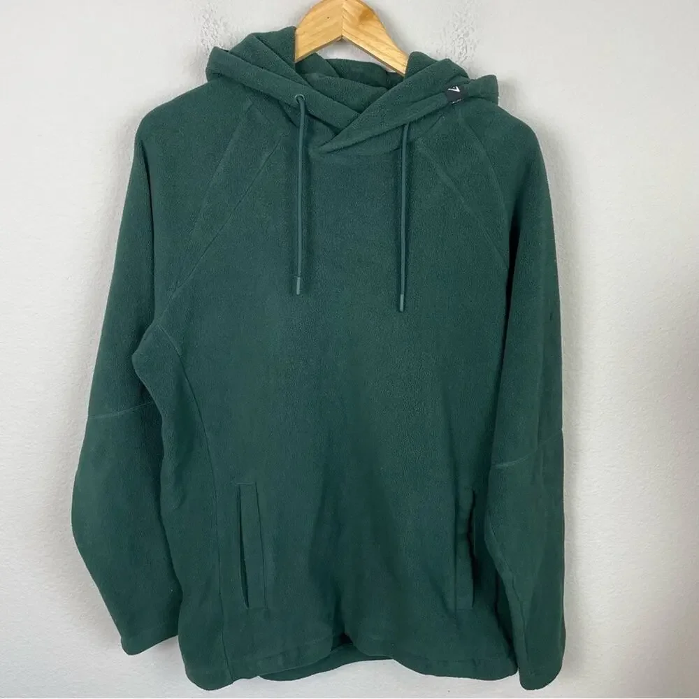 Gymshark Green Polar Fleece Hooded Pull Over Small Pockets Men's
